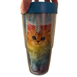 Tervis 24oz tumbler with straw lid cat-icorn